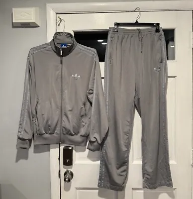 Adidas Originals ADI-Firebird Tracksuit Gray Grey Jacket Size Medium Pants 2011 • $125