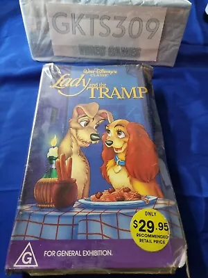 VHS VIDEO Clam Shell Disney Black Diamond Classic Lady And The Tramp PAL  • $20