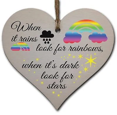 Handmade Wooden Hanging Heart Plaque Gift For Someone Special Inspirational Gift • £3.49