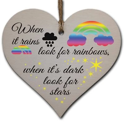 Handmade Wooden Hanging Heart Plaque Gift For Someone Special Inspirational Gift • £3.49