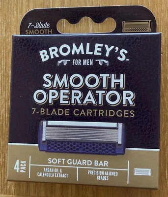 $12.49 • Buy 4 Pack Of Bromley’s Smooth Operator 7 Blade Razor Cartridges
