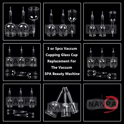 $15 • Buy 3 Or 5pcs Vaccum Cupping Glass Cup Replacement For The Vacuum SPA Beauty Machine