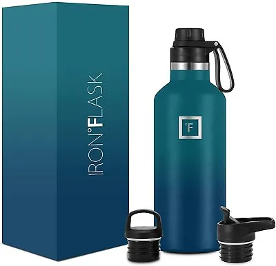 $22.90 • Buy IRON °FLASK Sports Water Bottle 3 Lids (Spout Lid), Leak Proof, Vacuum Insulated