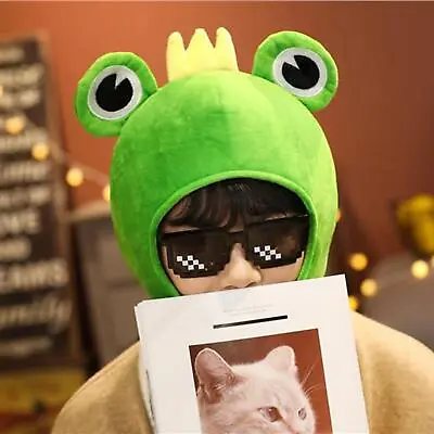 £10.70 • Buy Cute Plush Frog Hat Scarf Cap Ears Winter Ski Hat Full Headgear Novelty Party