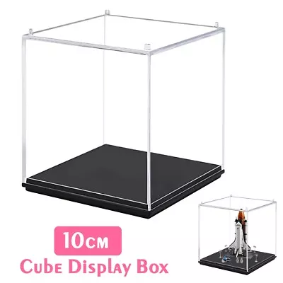 Acrylic Display Cube Perspex Trophy Display Case Transparent 5 Sided Box • £7.69
