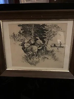 Wildlife Outdoorsman “Let’s Go” Illustration Art By R.H Palenske(1884-1954) Orig • $38.75