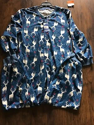 Funziez One Piece Flapjack Deer To Dream Blue Pjs Men's Sz XXL Deer Pattern NWT • $34.99