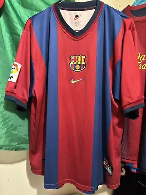 Rare 1998 FC Barcelona Jersey Size 2XL Used • $80