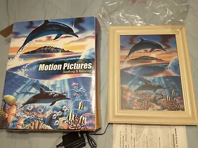 VTG NIB Light Box Wall Art Moving Picture Motion Dolphins Water Sea Lamp Frame  • $69.95