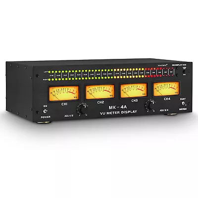 Four Analog VU Meter+Sound Level Indicator DB Panel Pro Audio Spectrum Analyzer • $409.99