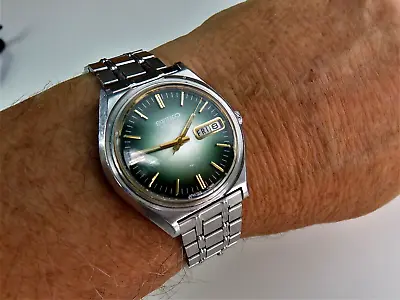 SEIKO GREEN DIAL AUTOMATIC 7006-7079 JAPAN VINTAGE STAINLESS STEEL Men's Watch • $175