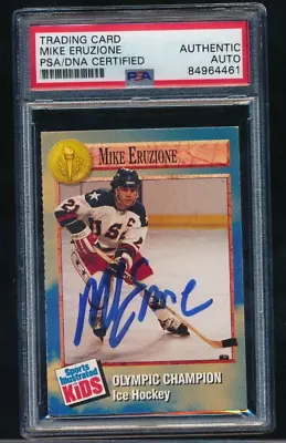 1992 SI For Kids #10 MIKE ERUZIONE Signed Auto Autograph PSA/DNA Olympic Gold 02 • $50