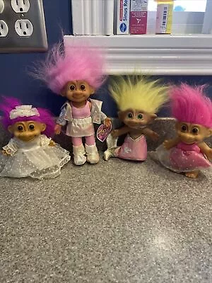 Lot Of 4 Troll Dolls Russ Pricess Mermaid Tracey Bride Dance • $24.99