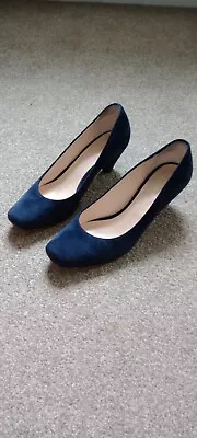 Hobbs Blue Suede Shoes Size 5 Made In Italy • £9