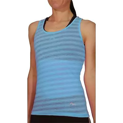 More Mile Womens Breathe Training Vest Blue Ultra Lightweight Seamless Tank Top • £3.50