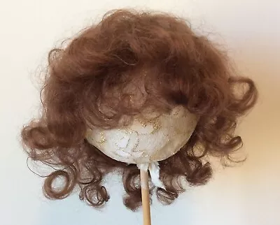 11”-12” Brown Mohair Doll Wig Featuring Soft Natural Curl. • $34.95