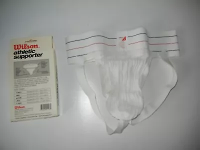 NEW! Vtg 90s WILSON ATHLETIC SUPPORTER White JOCK-STRAP Baseball Gear Men's M • $53.99