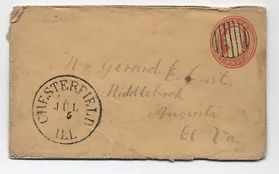 1850s 3ct Nesbitt Envelope U9 And U10 Pair Winchester TN Chesterfield IL [y7863 • $12