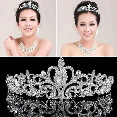 £11.99 • Buy Bridal Bridesmaid Wedding Prom Crystal Rhinestone Diamante Crown Tiara Headband