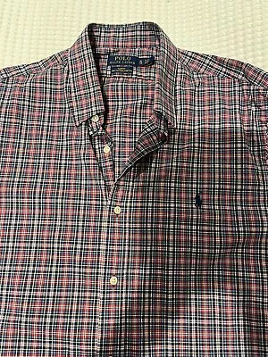POLO Ralph Lauren Men’s Shirt Size Xl Slim Fit Check 100% Cotton As New • $25