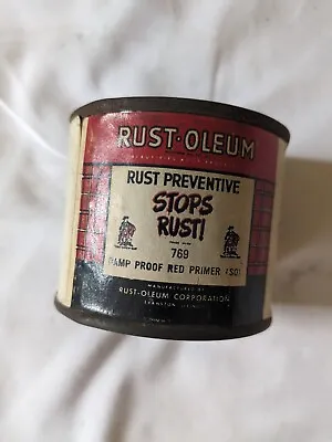 Vintage Rust-Oleum Sample Red Primer Can 2  X 2.5  New Old Stock Full • $38.99