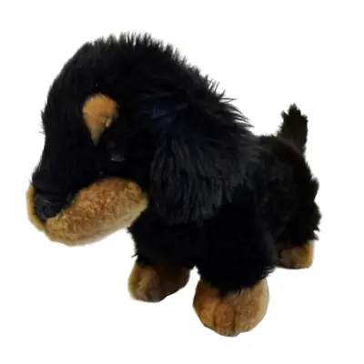 Long Hair Dachshund Dog Plush Stuffed Animal Black Brown Nose Feet Eyebrows 12  • $14.10