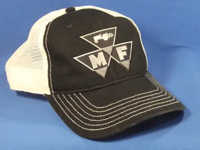 Massey Ferguson Tractor Hat Tri - Black White - Soft Mesh - Low Crown - Snapback • $25