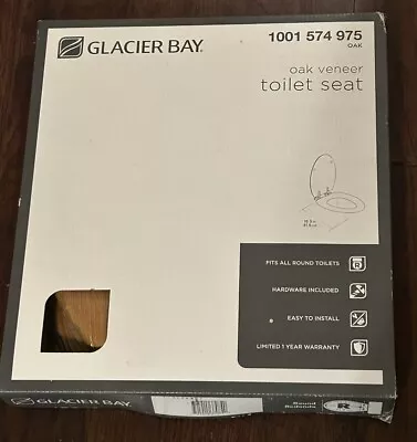 Glacier Bay Round Front Toilet Seat In Oak Veneer • $21.99