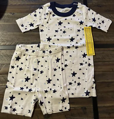 $12.99 • Buy Moon And Back By Hanna Andersson Pajama Set Size 6-7