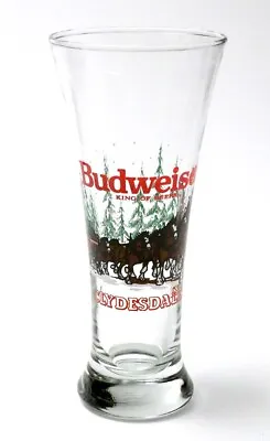 Vintage 1988 Christmas Budweiser Clydesdale Pilsner 12oz Beer Glass • $6.99