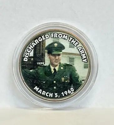 United States - Elvis Presley - Discharged From Army Half Dollar Colorized Coin • $12.85