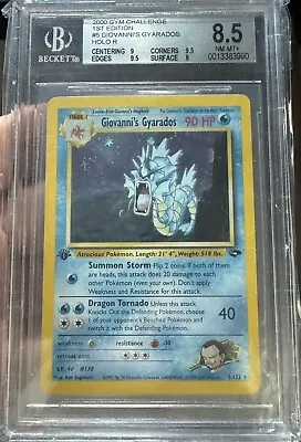 Pokemon Gym Challenge Giovanni’s Gyarados 1st ED Holo #5/132 BGS 8.5 • $50