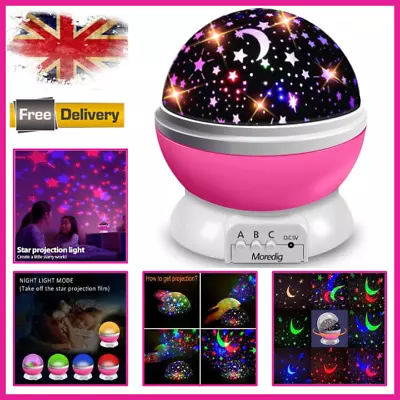 Moredig Star Projector Night Light 360* Rotating Baby Starry Sky Night Light UK • £12.89