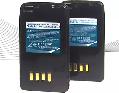 Elxjar 2-Pack 7.2V 1000mAh FNB-41 Ni-MH Battery Compatible For YAESU Vertex • $56.74