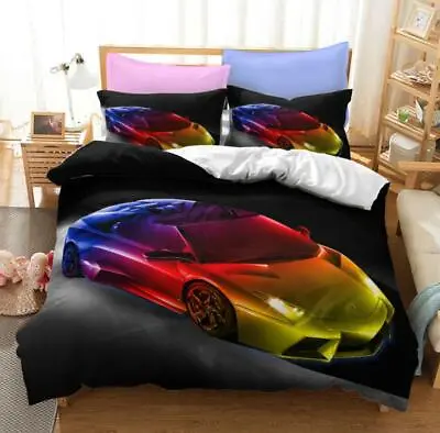 Game Sports Car Single Double Duvet Cover Pillowcase Bedding Set Quilt Cover • £28.54