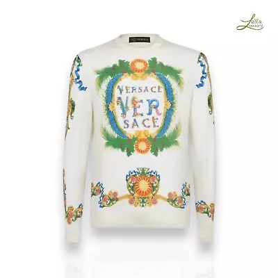 Versace Sweater Beverly Palm Print Size 52 • $684.50