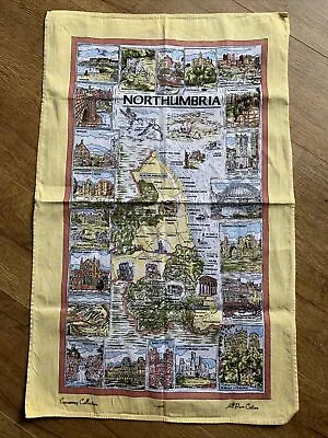 £5.99 • Buy Vintage Collectable Tea Towel From Northumbria Map And Attractions