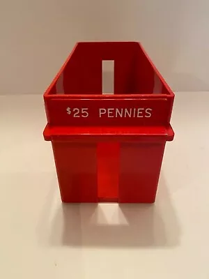 Red Penny Storage Holder/Tray 9 1/2  3 3/4  4 5/8  • $9