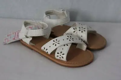 $4.91 • Buy NEW Toddler Girls Sandals Size 5 White Summer Wedding Dressy Casual Shoes Flats