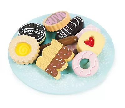 £11.95 • Buy Le Toy Van Honeybake Biscuit & Plate Set TV298 Wooden Pretend Play Food
