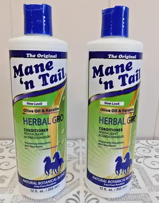 LOT Mane N Tail Olive Oil & Keratin Herbal No Parabens Gro Conditioner 12 Oz X 2 • $12.99