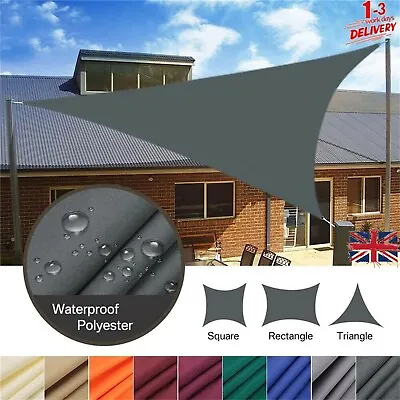 Heavy Duty Sun Shade Sail Garden Patio Awning Canopy 98% Uv Block Waterproof M2 • £12.99