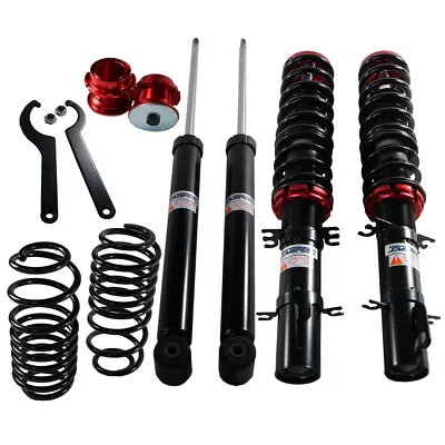 Red Adjustable STREET Coilovers For VW Golf MK4 2WD Only A4 1998-05 Coil Springs • $395.99