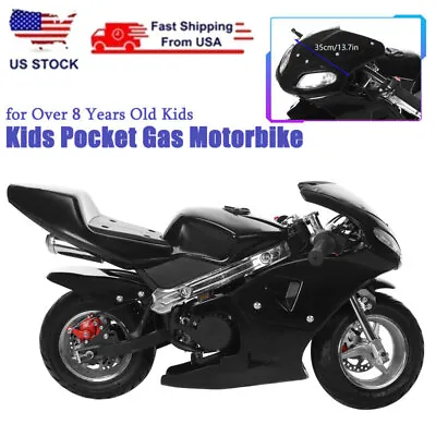 Gas Power Mini Motorbike Chopper 49cc 2-Stroke Pit Bike Motorcycle Scooter Black • $249.99