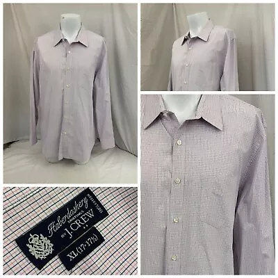 J Crew Haberdashery Shirt M Pink Check 100% Cotton Long Sleeve YGI Y1-725 • $26.99