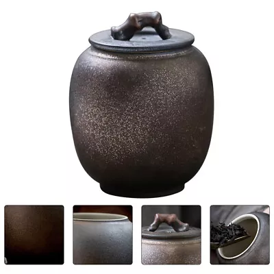 Ceramic Tea Canister Airtight Lid Coffee Bean Storage Jar-JM • £13.79