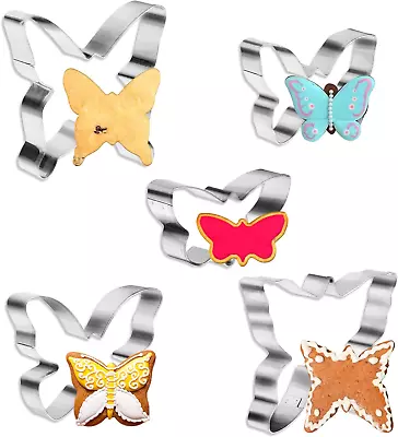 5Pcs Butterfly Cookie Cutter Mini Stainless Steel Fairy Cookie Cutter Set Butter • $24.99