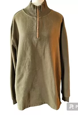 Wooly Dry Goods Men's 1/4 Zip Pullover With Elbow Patches Size Large • $29.99