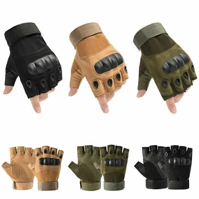 $14.99 • Buy Tactical Hard Knuckle Half Finger Gloves Army Military Airsoft Work Fingerless