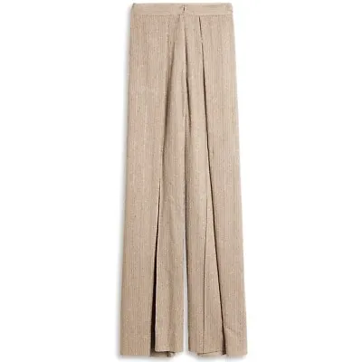 Missoni $10.5k Crystal Embroidered Pleated Wide-Leg Silk Pants IT40/4 Striped • $558